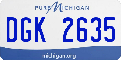 MI license plate DGK2635