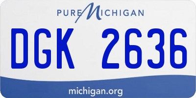 MI license plate DGK2636