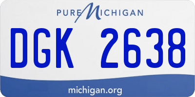 MI license plate DGK2638