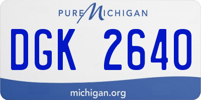 MI license plate DGK2640
