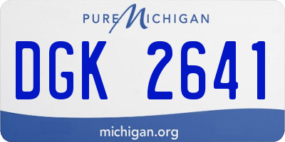 MI license plate DGK2641