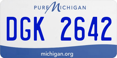 MI license plate DGK2642