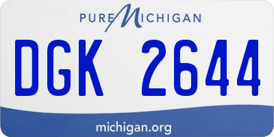 MI license plate DGK2644