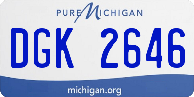 MI license plate DGK2646