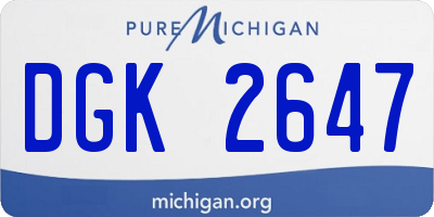 MI license plate DGK2647