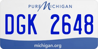 MI license plate DGK2648