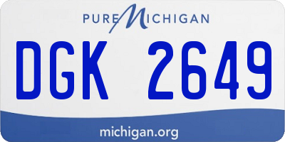 MI license plate DGK2649