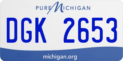 MI license plate DGK2653