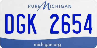 MI license plate DGK2654
