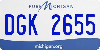 MI license plate DGK2655