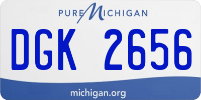 MI license plate DGK2656