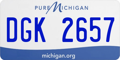 MI license plate DGK2657