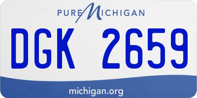 MI license plate DGK2659