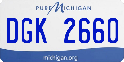 MI license plate DGK2660