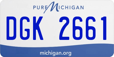 MI license plate DGK2661