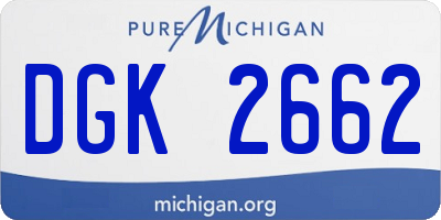 MI license plate DGK2662