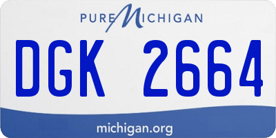 MI license plate DGK2664