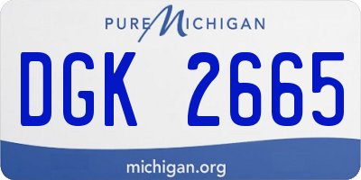 MI license plate DGK2665