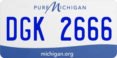 MI license plate DGK2666