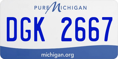 MI license plate DGK2667