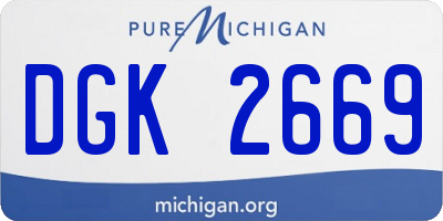 MI license plate DGK2669