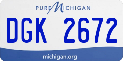 MI license plate DGK2672