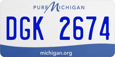 MI license plate DGK2674