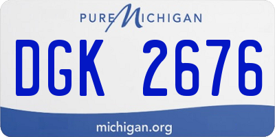 MI license plate DGK2676