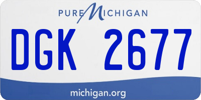 MI license plate DGK2677