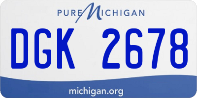 MI license plate DGK2678