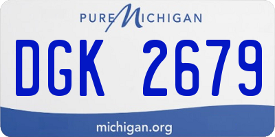 MI license plate DGK2679