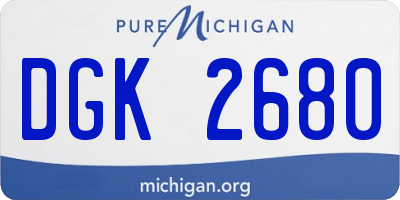 MI license plate DGK2680