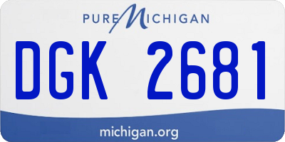 MI license plate DGK2681