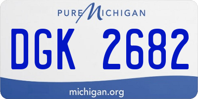 MI license plate DGK2682