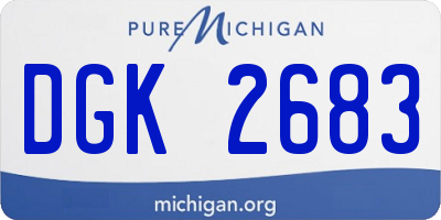 MI license plate DGK2683