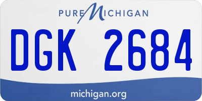 MI license plate DGK2684