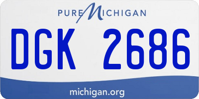 MI license plate DGK2686
