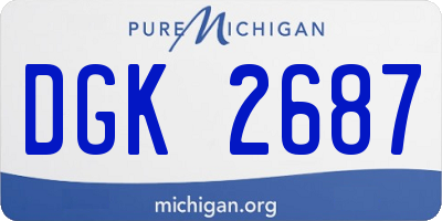 MI license plate DGK2687