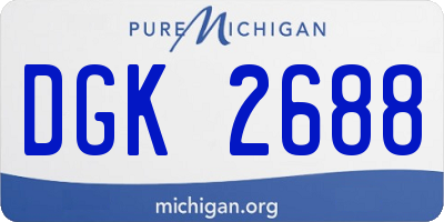 MI license plate DGK2688