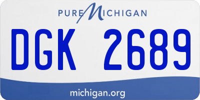 MI license plate DGK2689