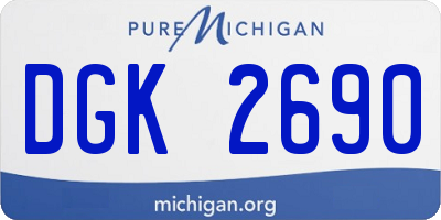 MI license plate DGK2690