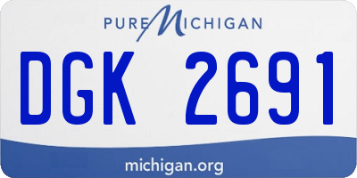 MI license plate DGK2691