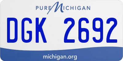 MI license plate DGK2692