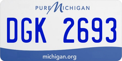 MI license plate DGK2693