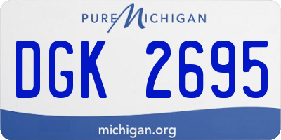 MI license plate DGK2695