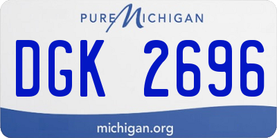 MI license plate DGK2696