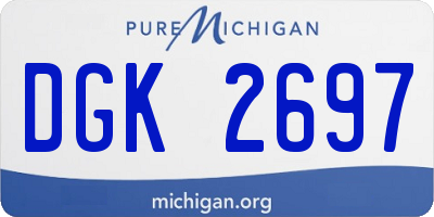 MI license plate DGK2697