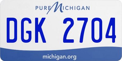 MI license plate DGK2704