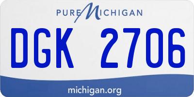 MI license plate DGK2706