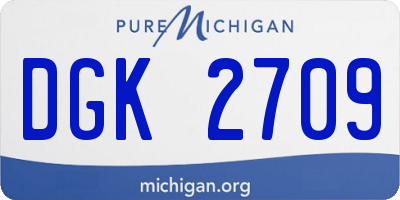 MI license plate DGK2709